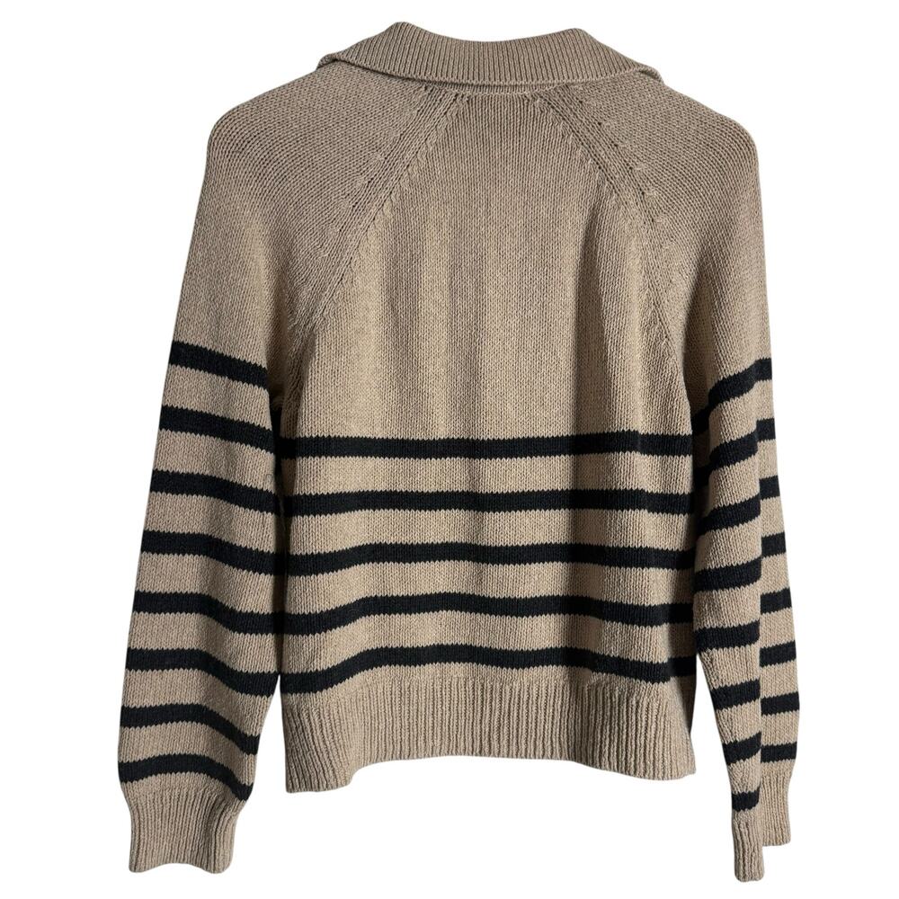 Marine Layer Relaxed Polo Striped Collared Long Sleeve Wool Sweater Size Small - Picture 11 of 13